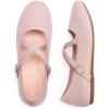 FRANK MULLY Women’s Mary Jane Flats Knit Ballet Criss Cross Ankle Strap Flat Shoes(Light Pink/Solid)