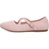 FRANK MULLY Women’s Mary Jane Flats Knit Ballet Criss Cross Ankle Strap Flat Shoes(Light Pink/Solid)