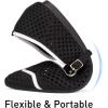 Frank Mully Mesh Ballet Flats for Women Comfy Washable Flexible Breathable Casual Work Office Walk Pointed Toe Ballerina Shoes(Black)