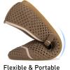 Frank Mully Mesh Ballet Flats for Women Comfy Washable Flexible Breathable Casual Work Office Walk Pointed Toe Ballerina Shoes(Coffee)