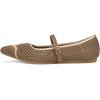 Frank Mully Mesh Ballet Flats for Women Comfy Washable Flexible Breathable Casual Work Office Walk Pointed Toe Ballerina Shoes(Coffee)