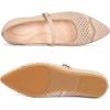 Frank Mully Mesh Ballet Flats for Women Comfy Washable Flexible Breathable Casual Work Office Walk Pointed Toe Ballerina Shoes(Ecru)