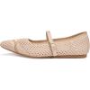Frank Mully Mesh Ballet Flats for Women Comfy Washable Flexible Breathable Casual Work Office Walk Pointed Toe Ballerina Shoes(Ecru)