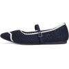 Frank Mully Mesh Ballet Flats for Women Comfy Washable Flexible Breathable Casual Work Office Walk Pointed Toe Ballerina Shoes(Navy)