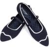 Frank Mully Mesh Ballet Flats for Women Comfy Washable Flexible Breathable Casual Work Office Walk Pointed Toe Ballerina Shoes(Navy)