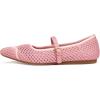 Frank Mully Mesh Ballet Flats for Women Comfy Washable Flexible Breathable Casual Work Office Walk Pointed Toe Ballerina Shoes(Rose)