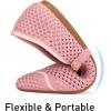 Frank Mully Mesh Ballet Flats for Women Comfy Washable Flexible Breathable Casual Work Office Walk Pointed Toe Ballerina Shoes(Rose)