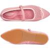 Frank Mully Mesh Ballet Flats for Women Comfy Washable Flexible Breathable Casual Work Office Walk Pointed Toe Ballerina Shoes(Rose)