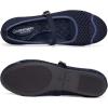 Frank Mully Women’s Mesh Mary Jane Flats Round Toe Slip-On Breathable Knitted Comfort Shoes for Daily Walking Work(Deep Blue)