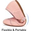 Frank Mully Women’s Mesh Mary Jane Flats Round Toe Slip-On Breathable Knitted Comfort Shoes for Daily Walking Work(Pink)