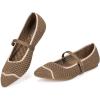 Frank Mully Mesh Ballet Flats for Women Comfy Washable Flexible Breathable Casual Work Office Walk Pointed Toe Ballerina Shoes(Coffee)